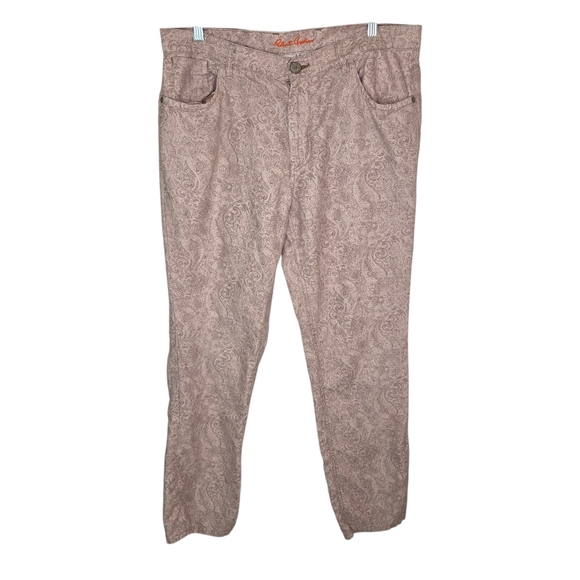 Robert Graham Tailored Kipling Linen & Cotton Paisley Straight Leg Pants Size 35 - Picture 1 of 8